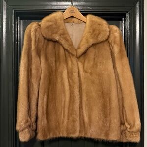 Elegant Tan Fur custom made Jacket